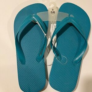 Turquoise Women's Flip Flop Shorts Cover - Teal Blue Flip Flops